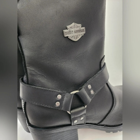 Harley-Davidson Womens Black Howell Harness Biker Boots Waterproof, sz 9.5 - Picture 11 of 14